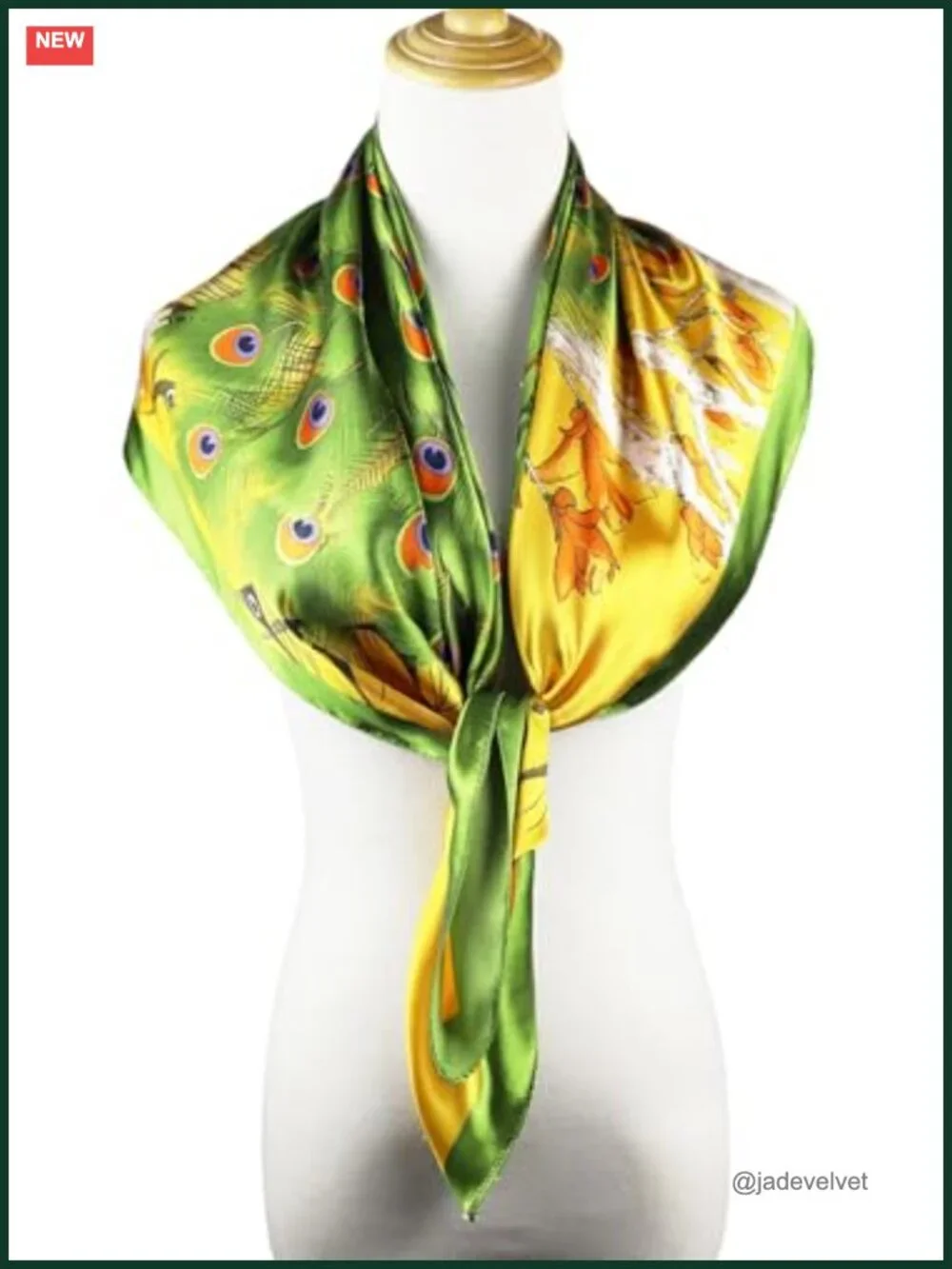 Women's Square Satin Head Scarf, Silk Feel Hair Wrap, 35x35 in